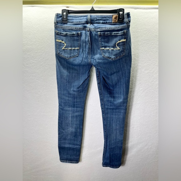 American Eagle Skinny Stretch Jeans Womens 4 Short Blue Denim Comfy pants 2496 - Picture 9 of 11